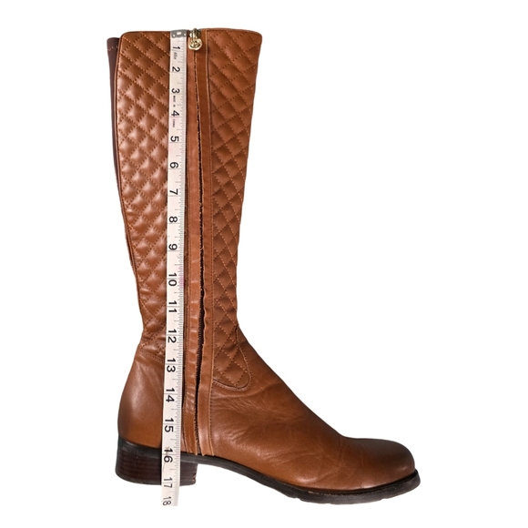 Sole Mani Women's Quilted Gabi Leather Boot In Cognac, Size 9.5M - Picture 12 of 16